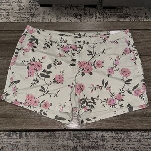 Lane Bryant Green Floral Shorts